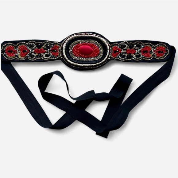 Vtg La Perla Black Beaded Epaulet Long Fringe Scoop Open Back Dress IT 44 US 8 - Picture 11 of 15